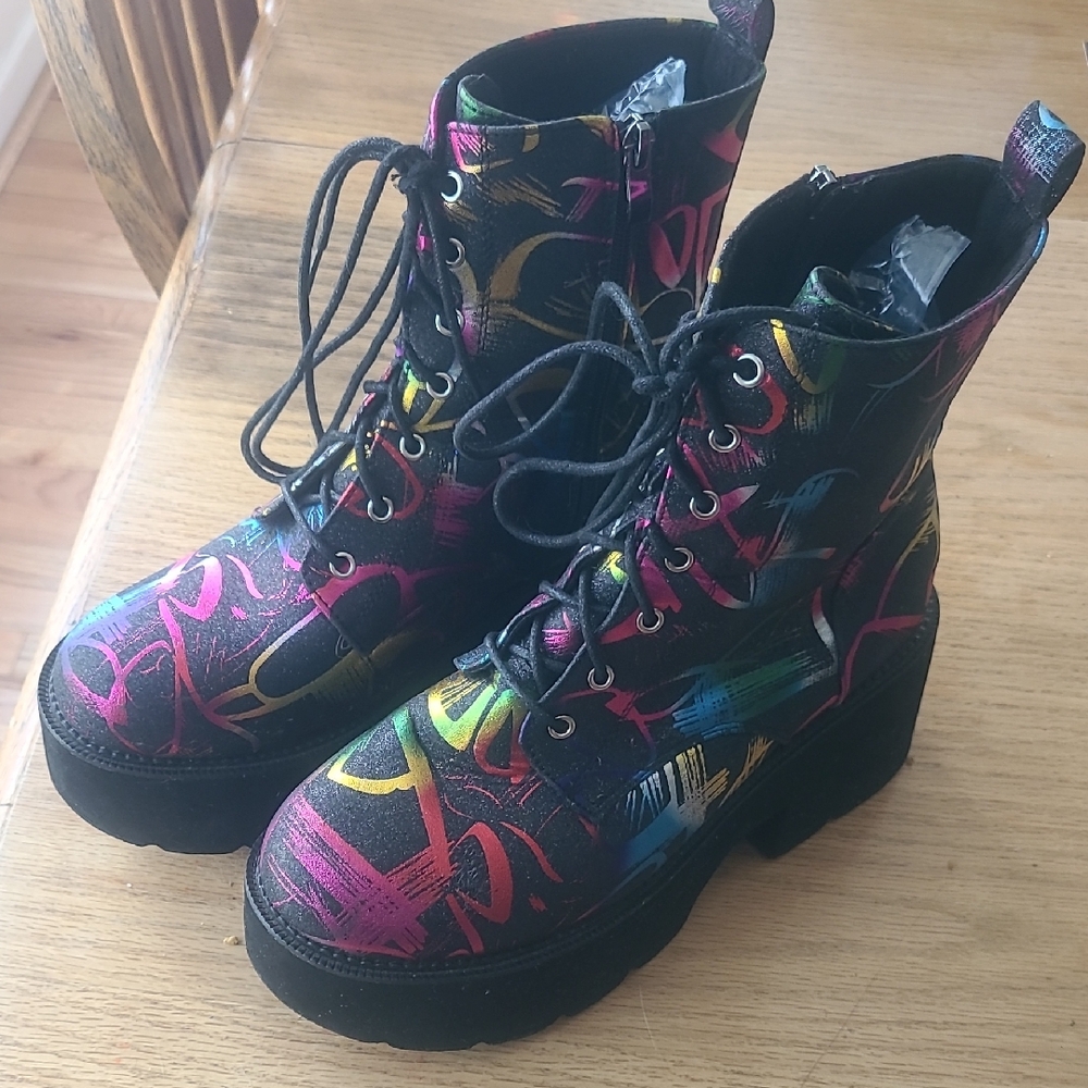 Colorful Cos Play Lace-Up Boots